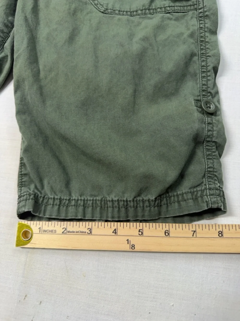 Eddie Bauer: Adjustable Length Shorts, Army Green 100% Cotton, Women’s Size: 2 - Picture 6 of 9